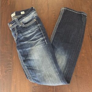 BKE Women's Boot Cut Jeans - Dark Blue